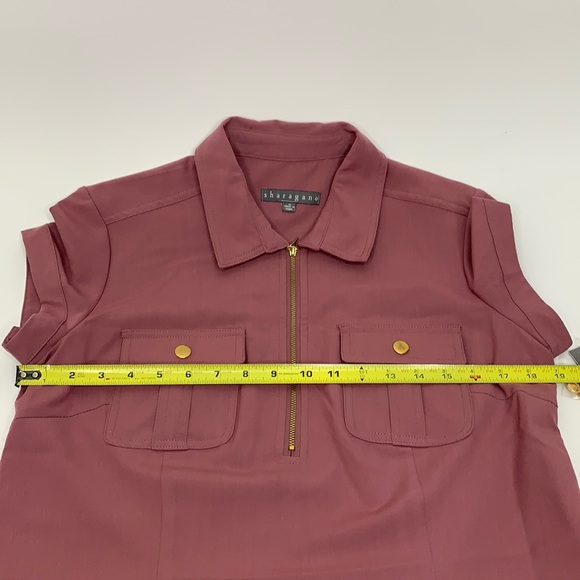 Sharagano Floraberry Dusty Mauve Utility Uniform Shift Dress New Nwt Size 6 - Picture 13 of 14
